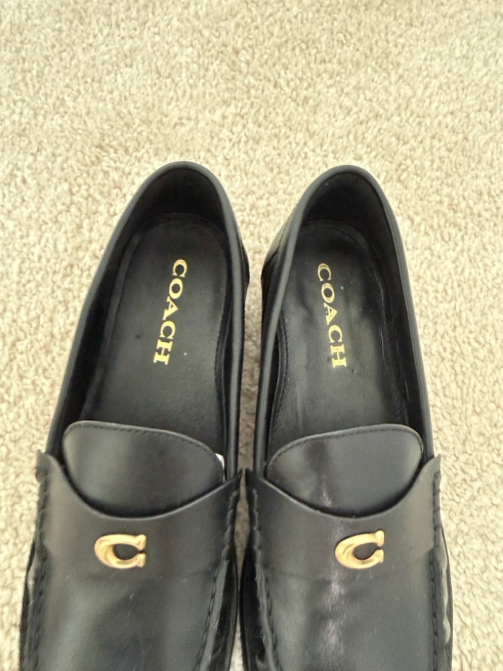 COACH Jocelyn Loafers in Black and gold in size 9 - Picture 3 of 5